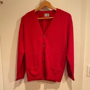 100% lambswool red button up cardigan